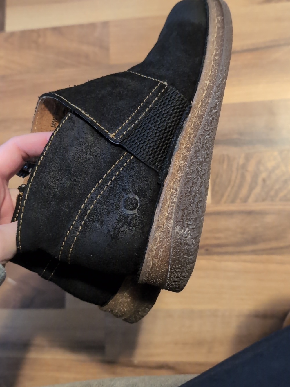 Born Black Suede Tora Bootie with Brown Cork Sole - Picture 8 of 9